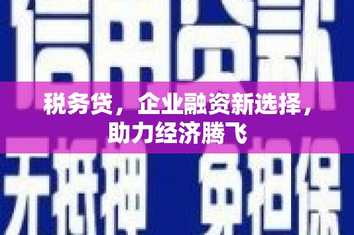 扎赉特旗税务贷，企业融资新选择，助力经济腾飞