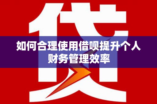 门源如何合理使用借呗提升个人财务管理效率