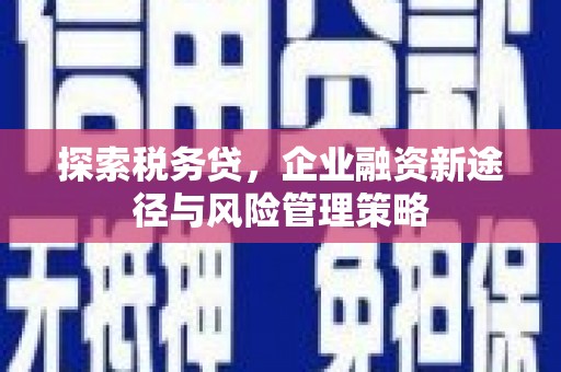 青冈探索税务贷，企业融资新途径与风险管理策略