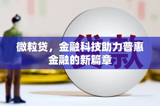 暖暖微粒贷，金融科技助力普惠金融的新篇章