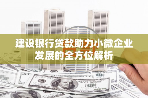 铜梁建设银行贷款助力小微企业发展的全方位解析
